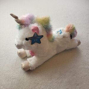 FAO Schwarz 15" Rainbow Unicorn Plush with Sound NWT